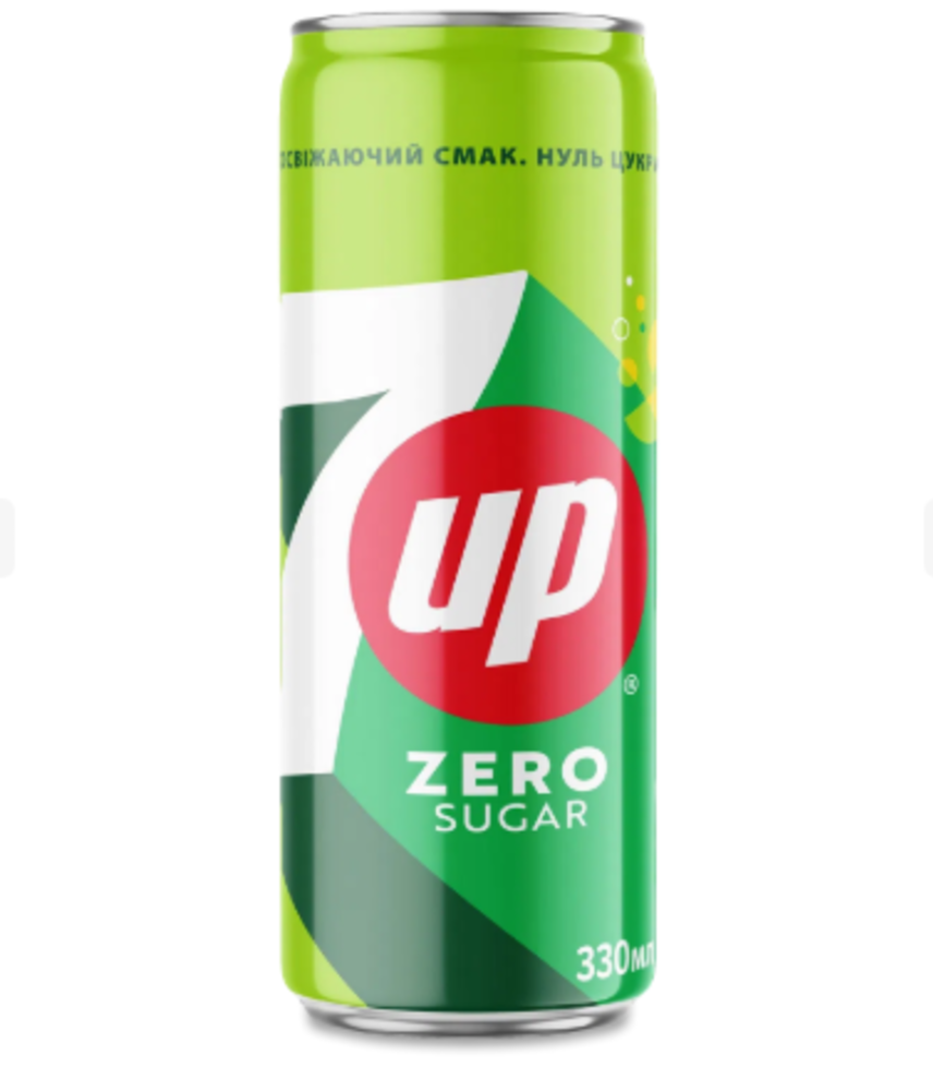 Напій 7 UP 0.33л Zero Sugar ж/б
