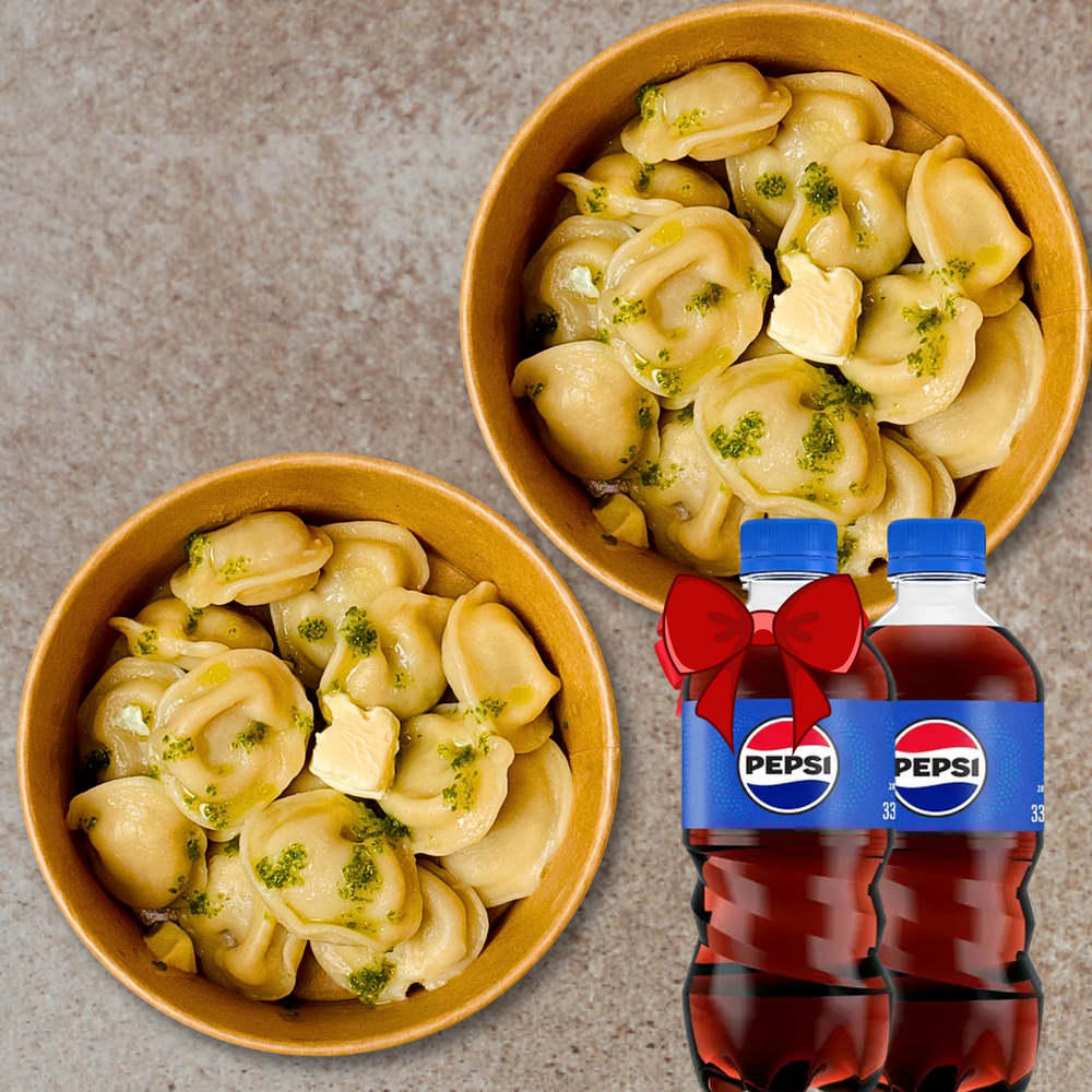 Комбо 2: Пельмені з мʼясом 2 порції + 2 шт Pepsi 0,33