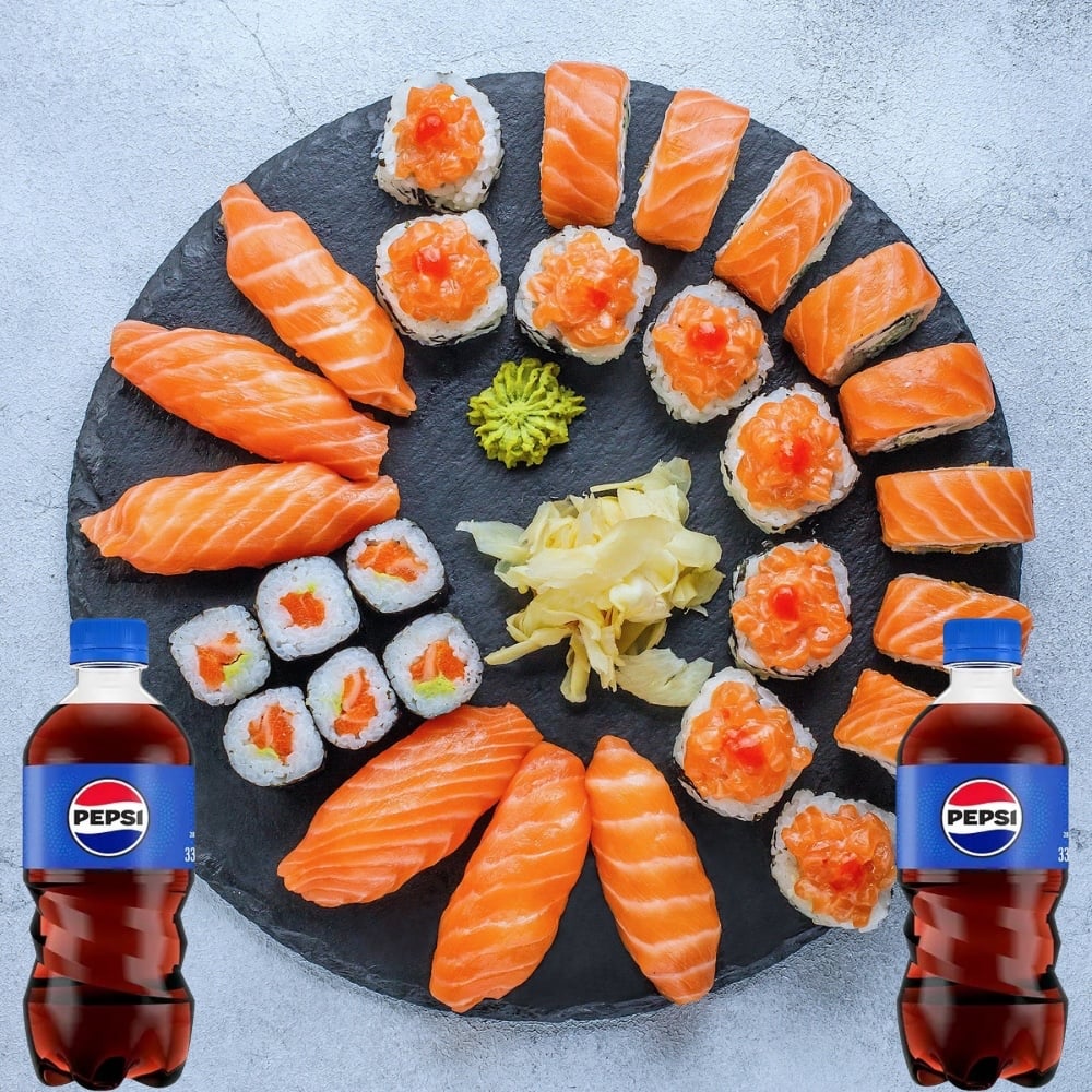Комбо: Cет Salmon party (1000г) + 2 шт PEPSI 0,33