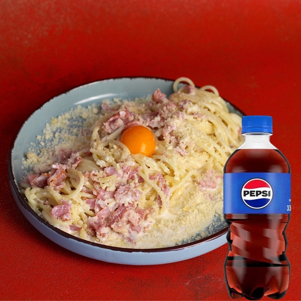 Комбо Паста (спагетті) карбонара + PEPSI 0,33