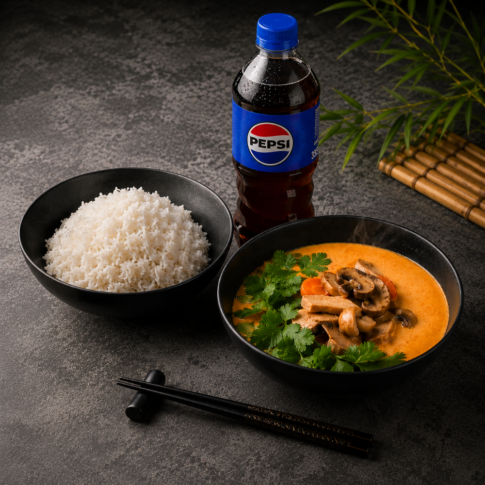 Комбо Том ям з куркою РП + рис паровий 150г + Pepsi 0,33