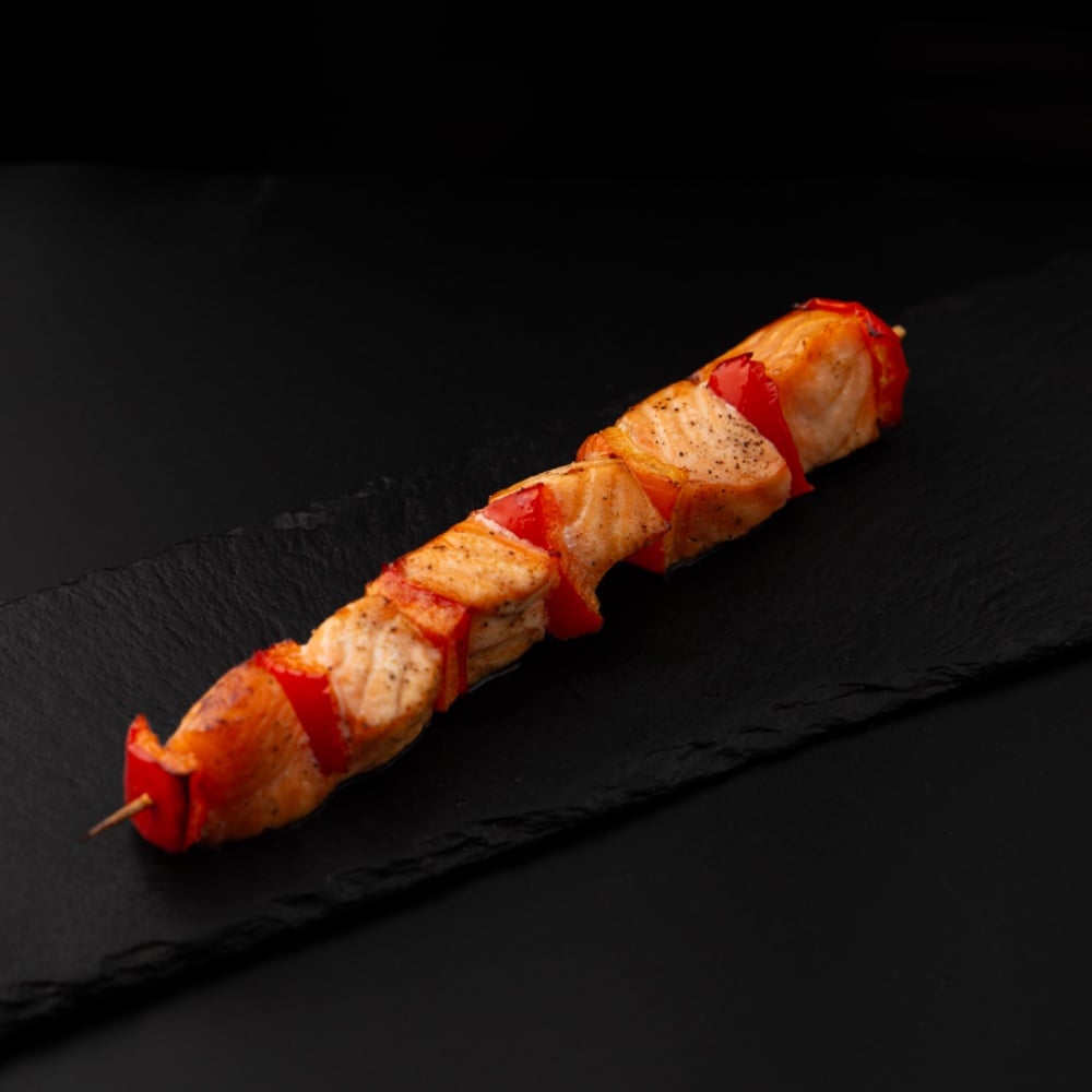 Шашличок з лососем і болгарським перцем 80г