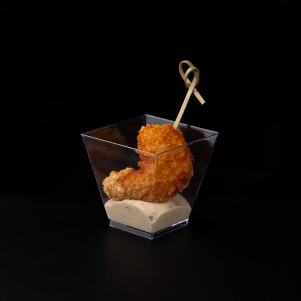 Канапе креветка панко з соусом в пірамідці 30-35г