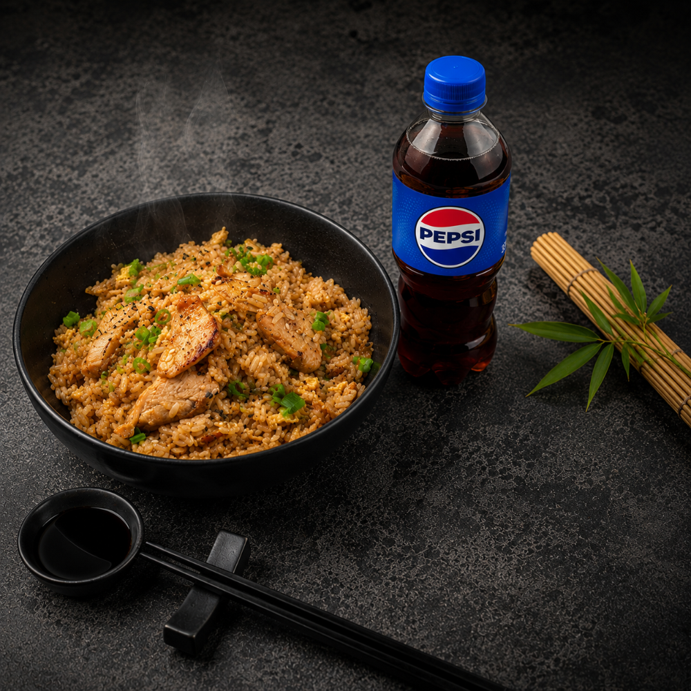 Комбо Смажений рис з куркою і яйцем + Pepsi 0,33