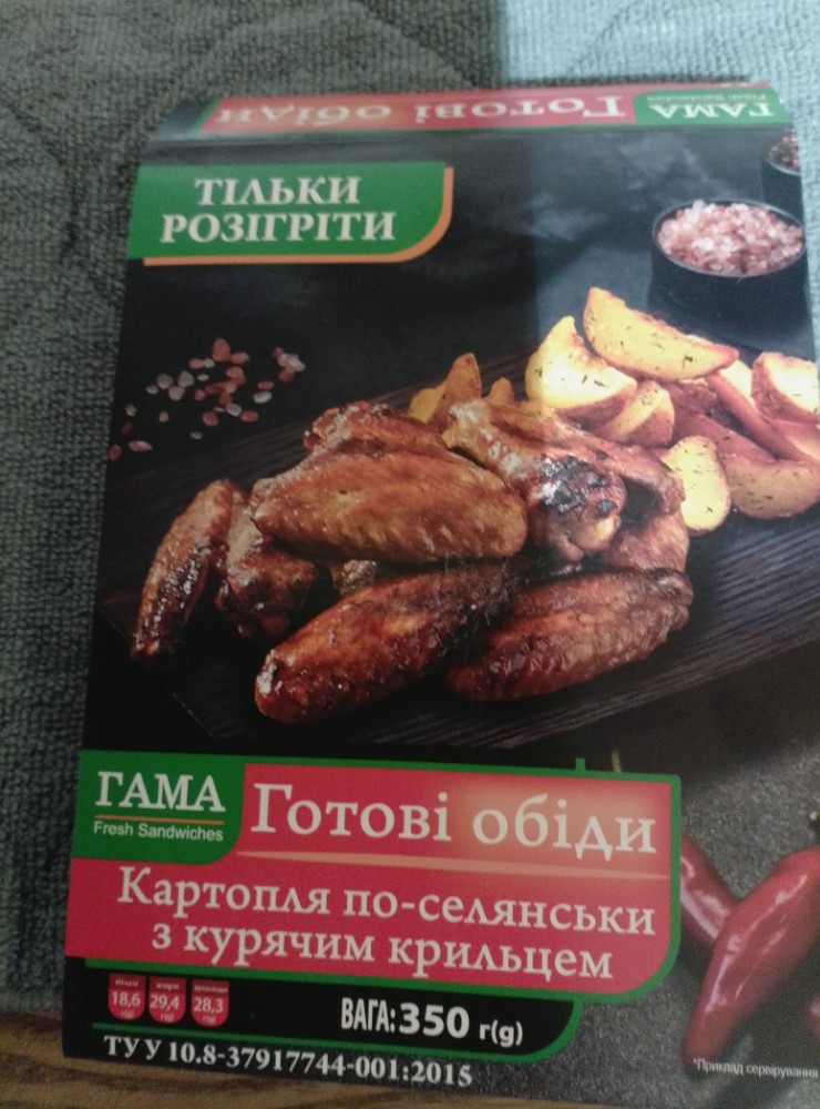 Картофеля по-селянськи з крильцями