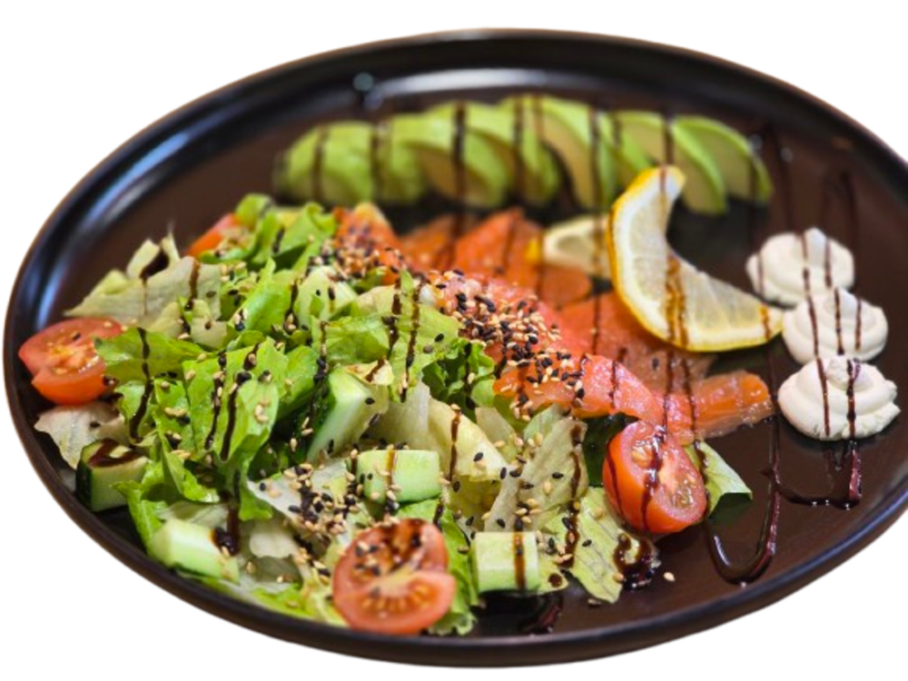 Салат з лососем і авокадо