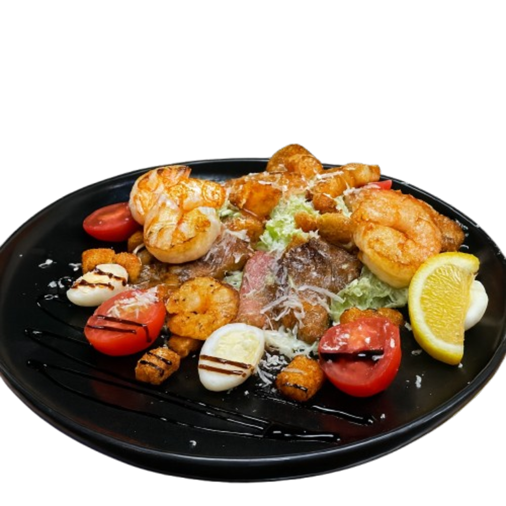 Салат цезар з креветкою