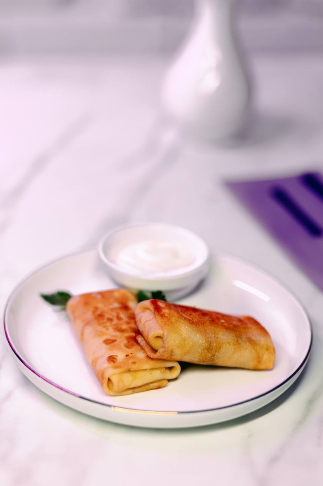 Млинці з мясом та сметаною (ланч)