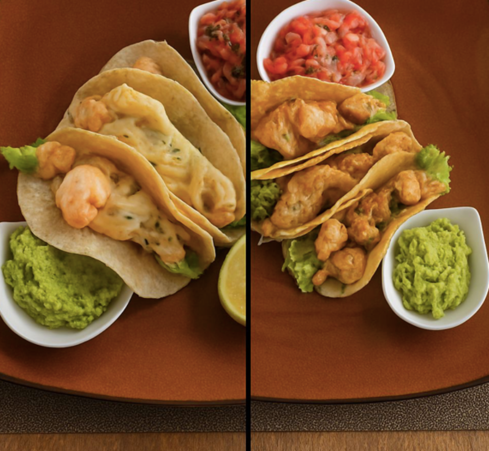 Tacos (elegir: pollo o camarón)