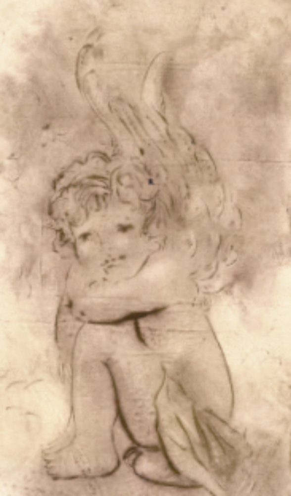 Янголятко. 2010. Офорт, суха голка, 15×9 cм