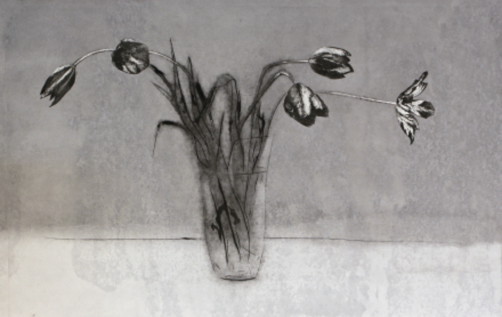 Тюльпани. 2011. Офорт, акварель, 60×90 см