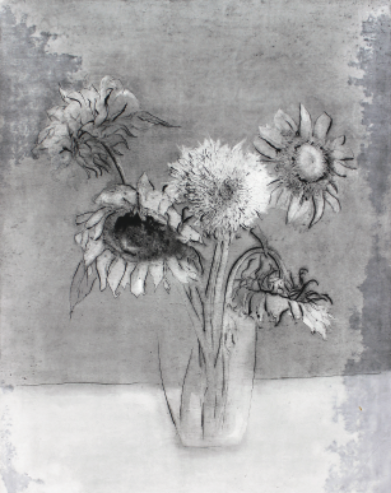 Соняшники. 2012. Офорт, суха голка, 64×50 см