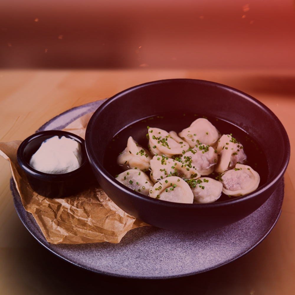 Пельмени Говяжьи с бульоном
