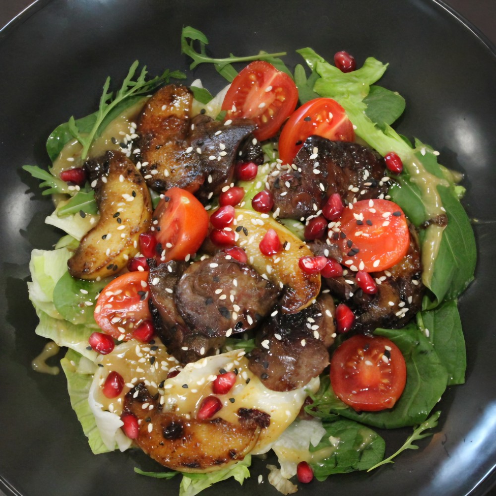 Салат з курячою печінкою