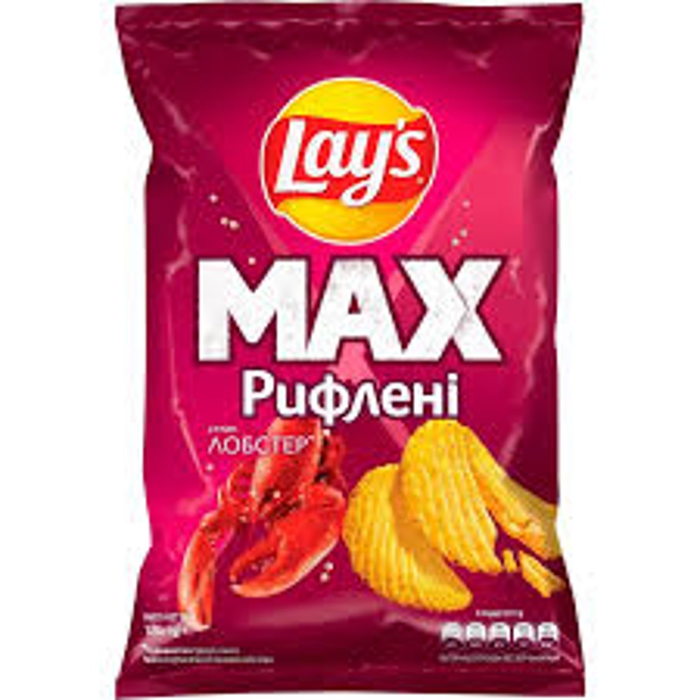 Чіпси картопляні Лобстер Рифлені Lay's 120г