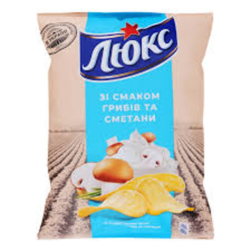 Чіпси картопляні Люкс Сметана та гриби 133г