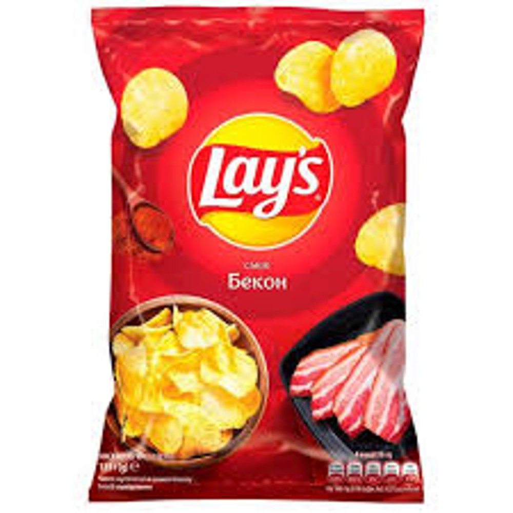 Чіпси картопляні Lay's зі смаком бекону 133г