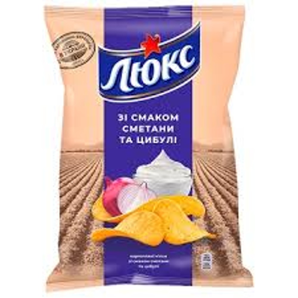 Чіпси картопляні Люкс Сметана та цибуля 133г