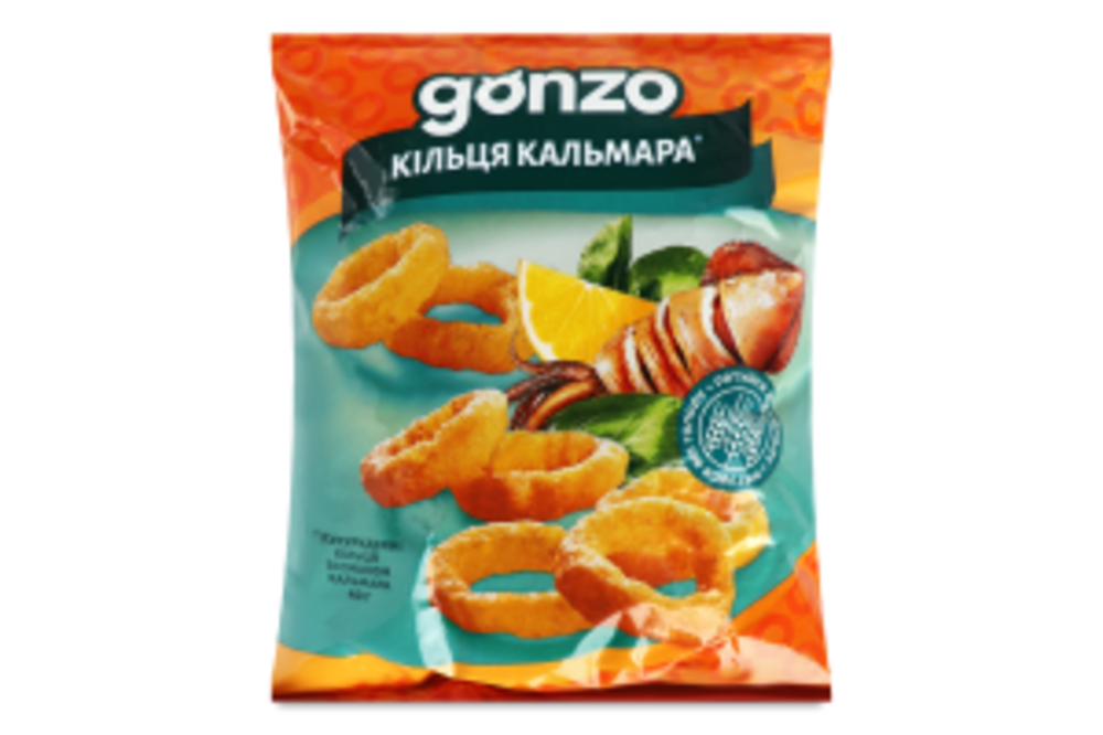 Кільця кукурудзяні зі смаком кальмара Gonzo м/у 40г