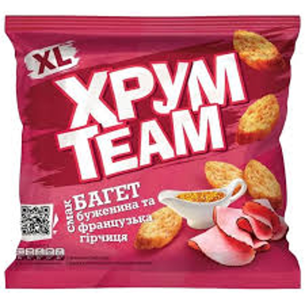 Сухарики Хрусteam зі смаком буженини та французької гірчиціі 100 г