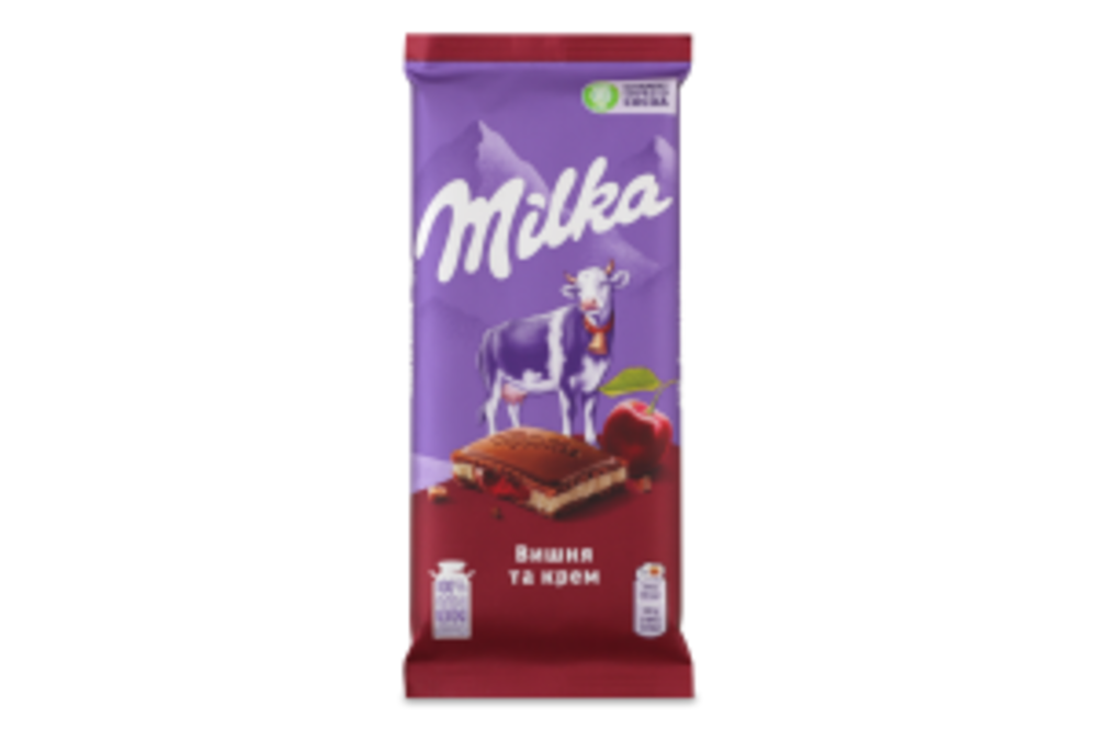 Шоколад молочный Milka Вишня и крем 90 г