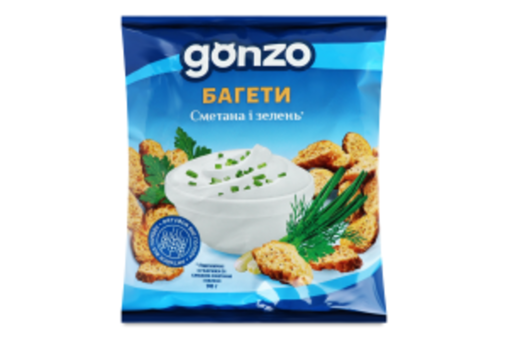 Багети пшеничні Сметана і зелень Gonzo м/у 90г