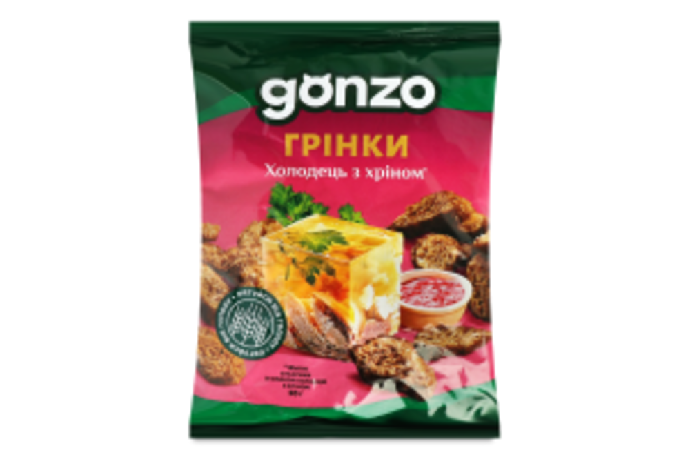 Грінки житні Холодець з хріном Gonzo м/у 50г