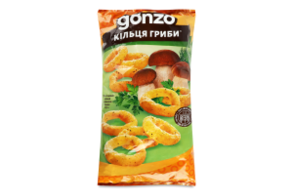 Кільця кукурудзяні зі смаком грибів Gonzo м/у 150г