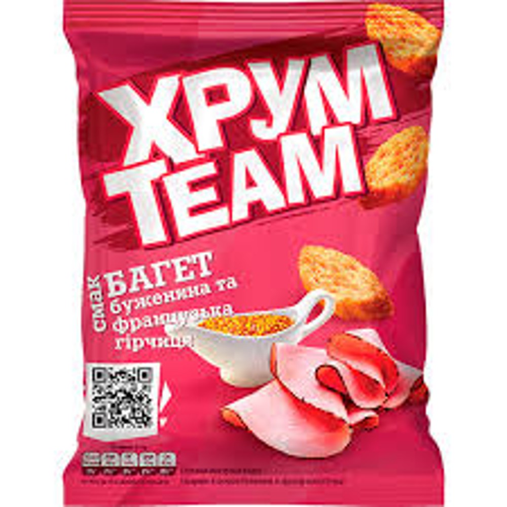 Сухарики Хрусteam Багет із смаком буженини та французької гірчиці 60 гр.