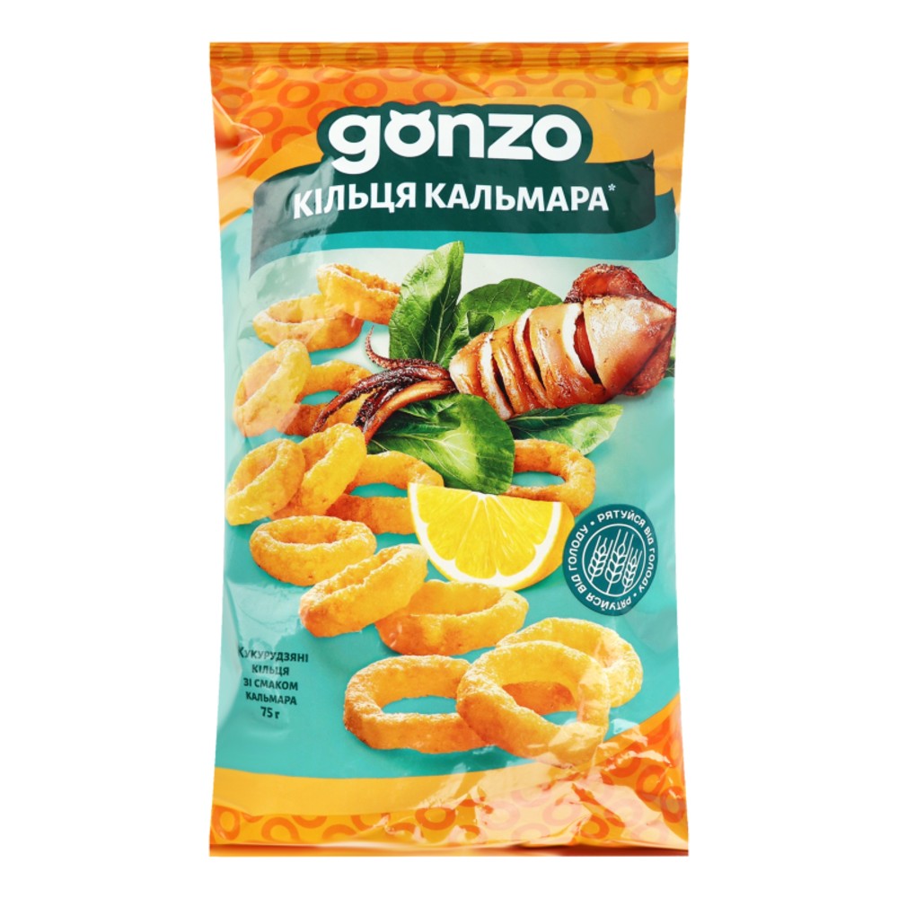 Кукурудзяні кільця зі смаком кальмара, 150 г