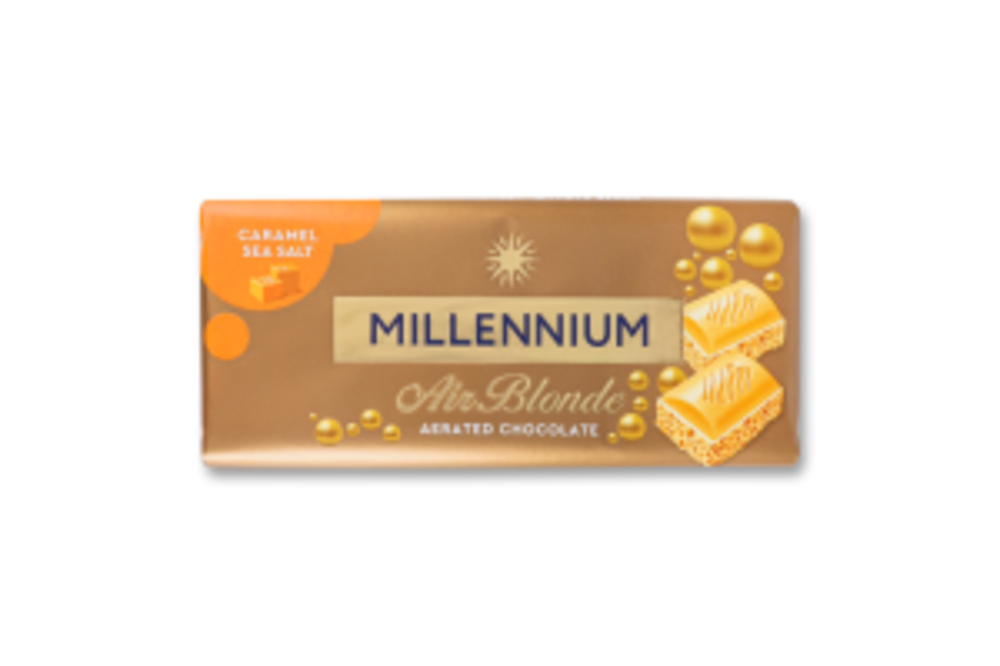 Шоколад білий пористий Caramel Sea Salt Air Blonde Millennium м/у 85г