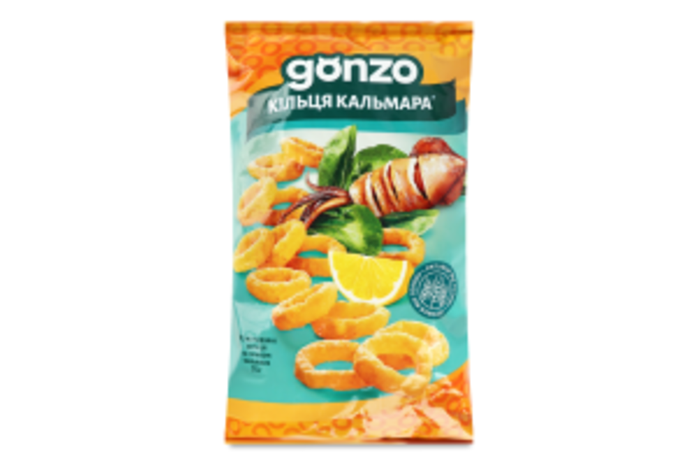 Кільця кукурудзяні зі смаком кальмара Gonzo м/у 75г