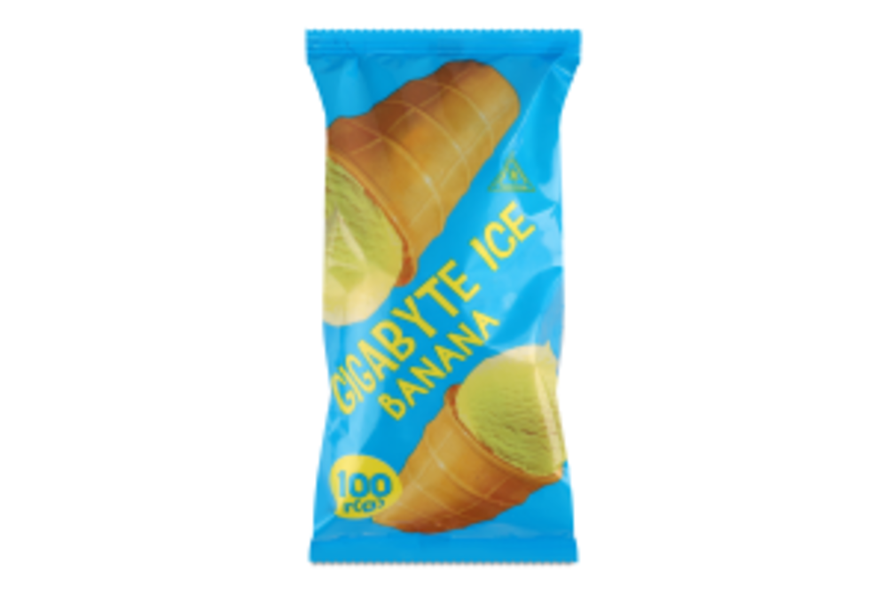 МОРОЗИВО 12% У ВАФЕЛЬНОМУ СТАКАНЧИКУ BANANA GIGABYTE ICE М/У 100Г