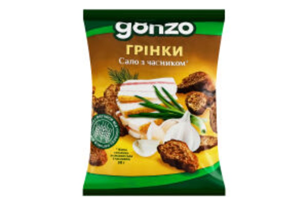 Грінки житні Сало з часником Gonzo м/у 50г