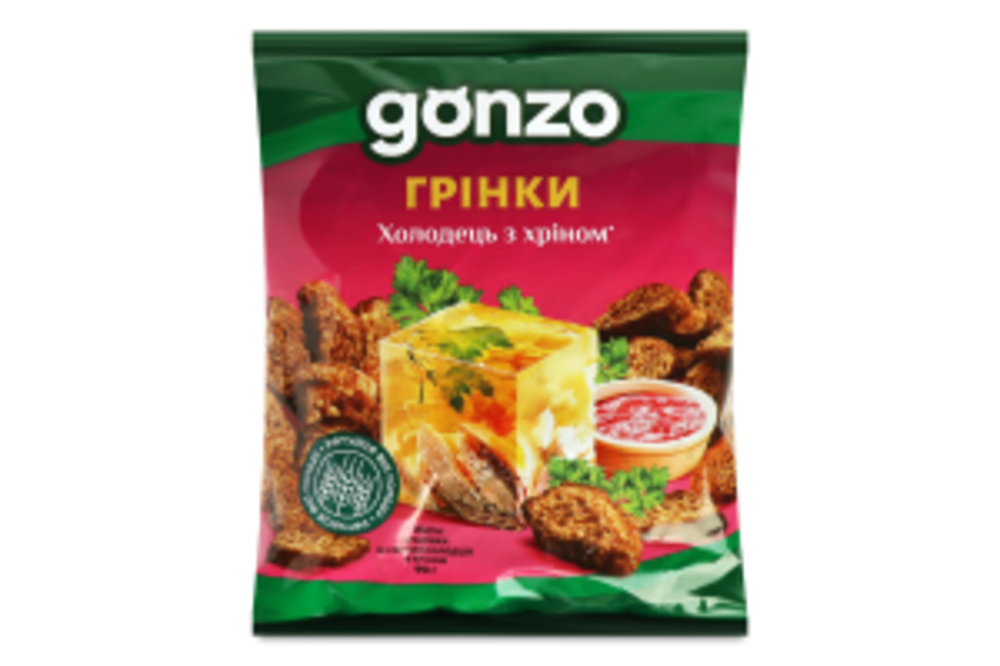 Грінки житні Холодець з хріном Gonzo м/у 90г