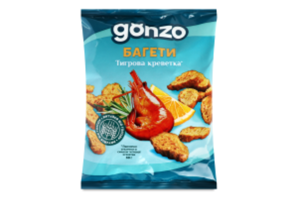 Багети пшеничні Тигрова креветка Gonzo м/у 50г