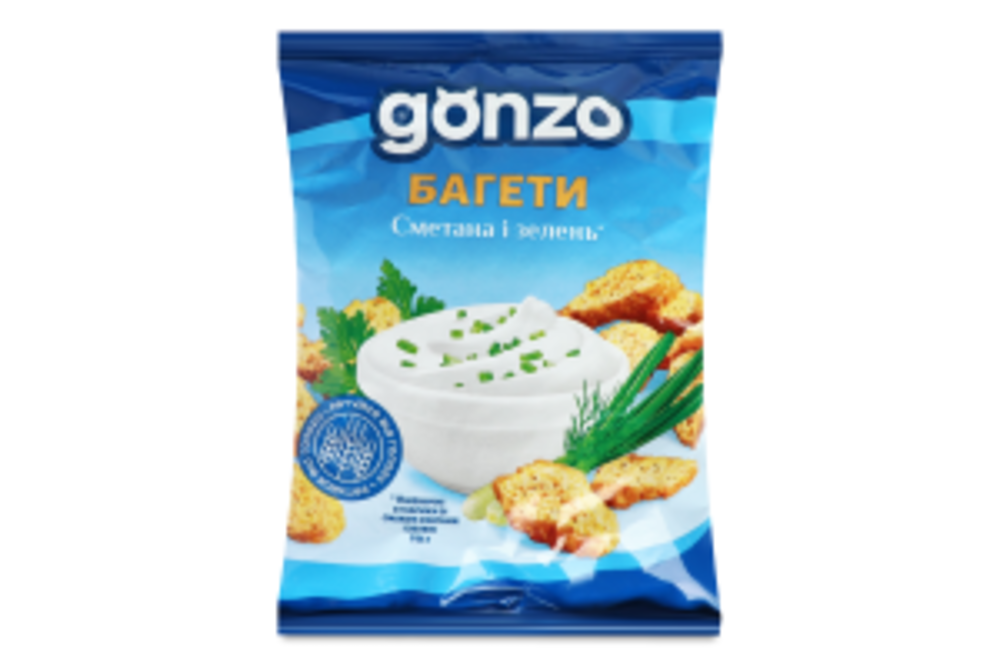 Багети пшеничні Сметана і зелень Gonzo м/у 50г