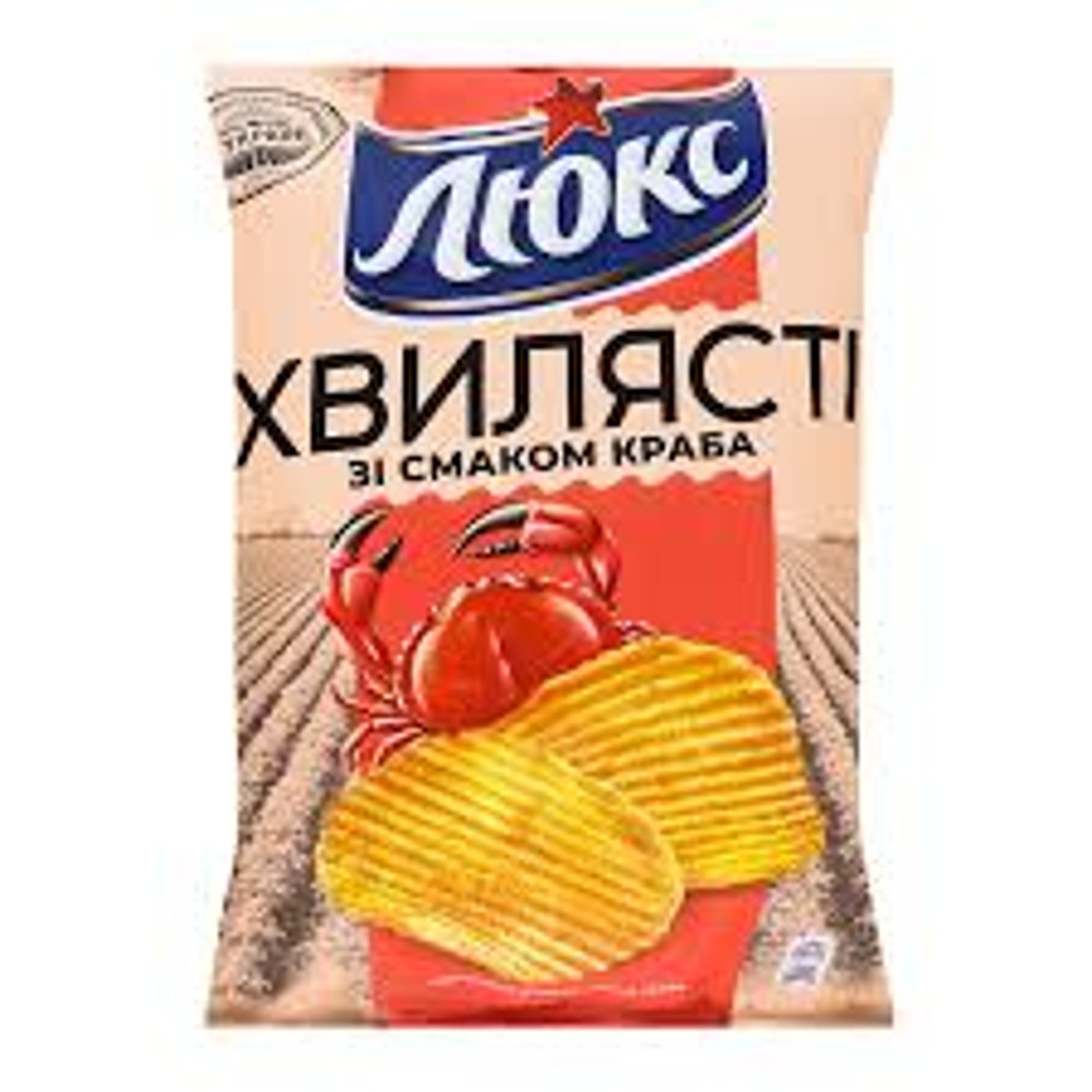 Чіпси Люкс Хвилясті картопляні зі смаком краба 125г