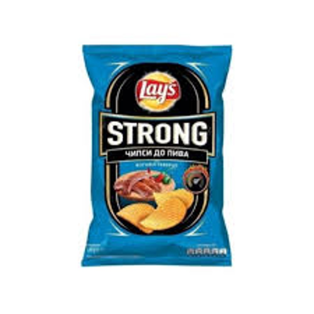 Чіпси Lay's Strong зі смаком вогняних реберець 120 гр.