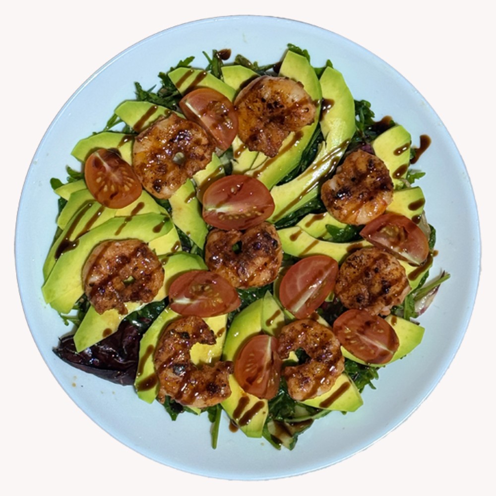 Салат з авокадо та креветками 400г