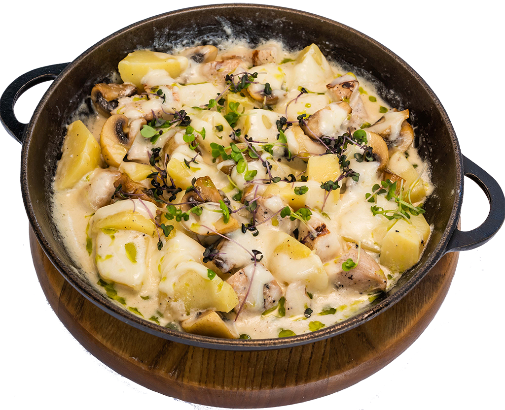 Пательня з куркою та грибами