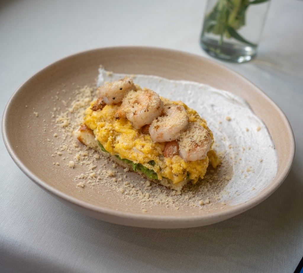 Scramble Tost With Shrimps