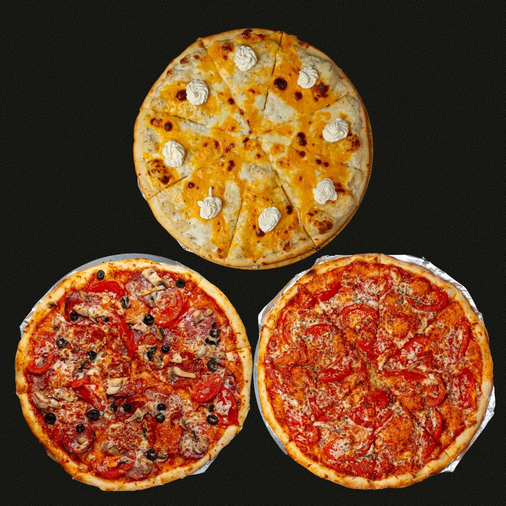 Combo Pizza 1 + 1 = 3 🍕 🍕🍕 (three pizzas, D32 cm, 2kg)*