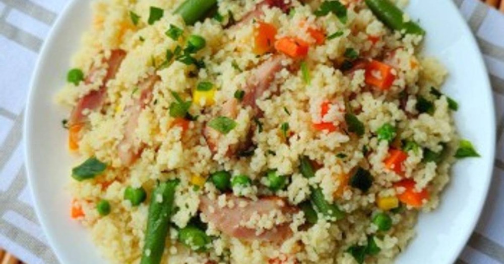 Кус-кус+котлета+салат