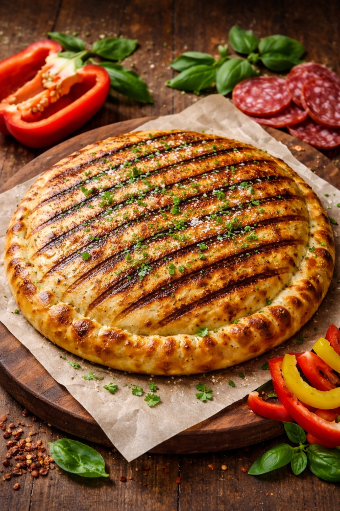 Піца-гриль курка, гриби