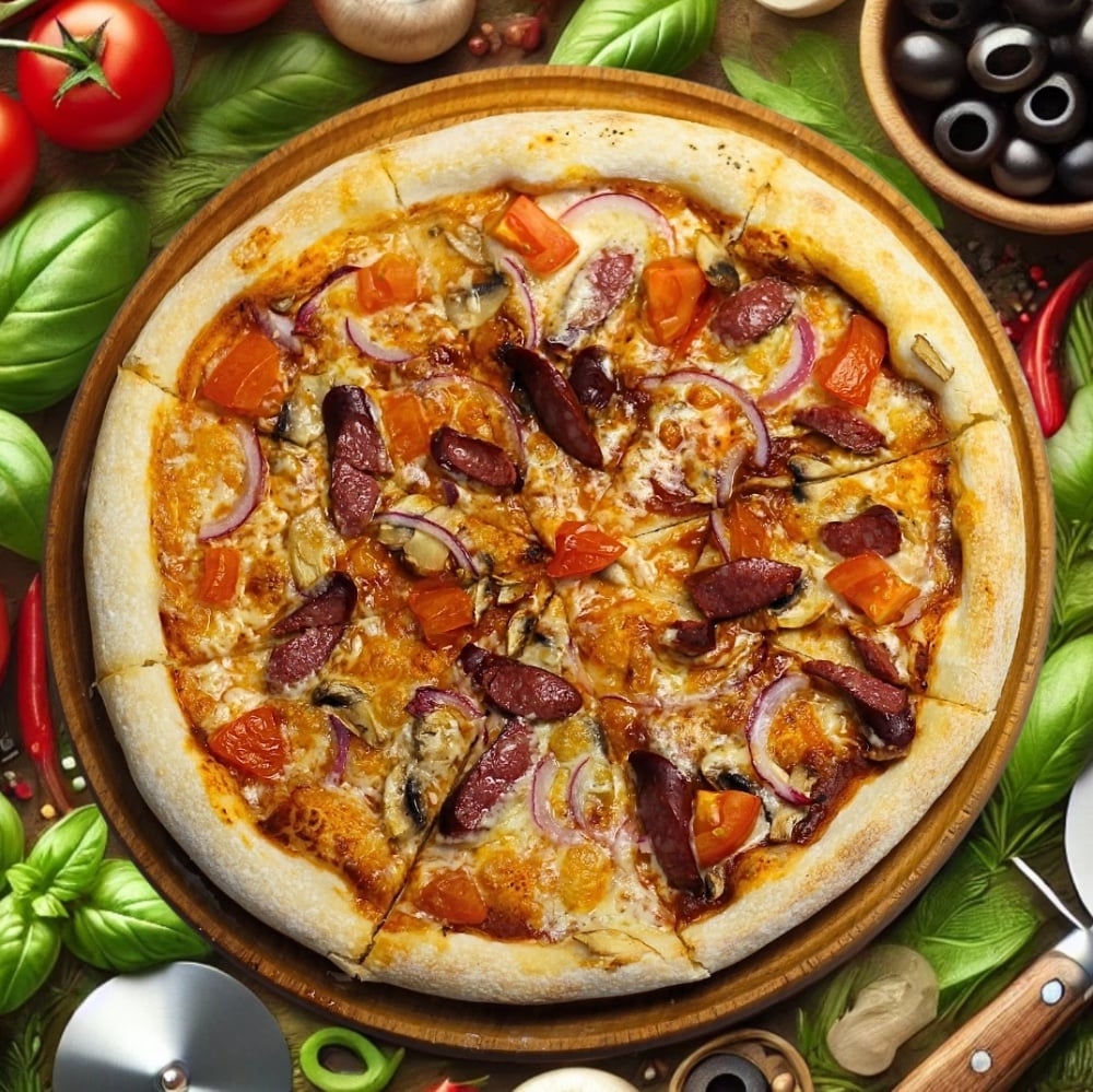 Піца з ковбасками стандарт (500г)