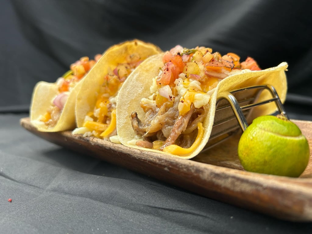 Whiskey glazed carnitas tacos