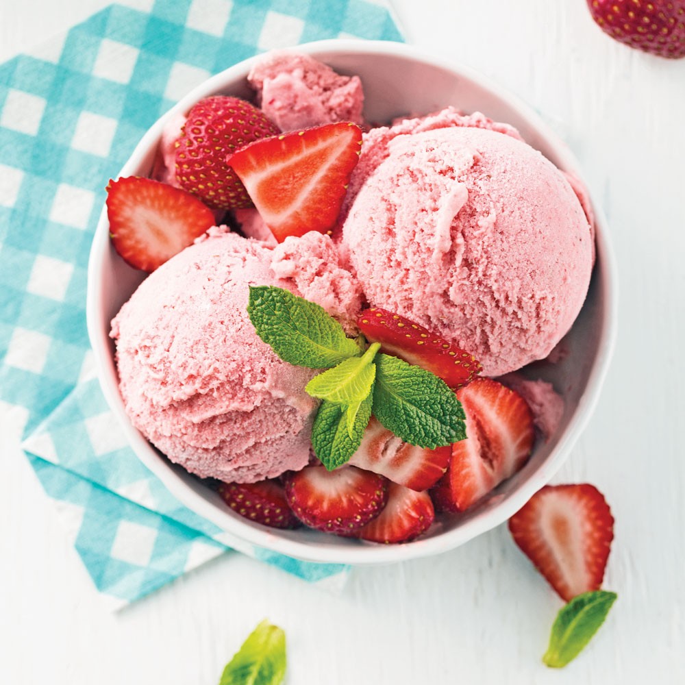 Deux boules de Glace Saveur Fraise