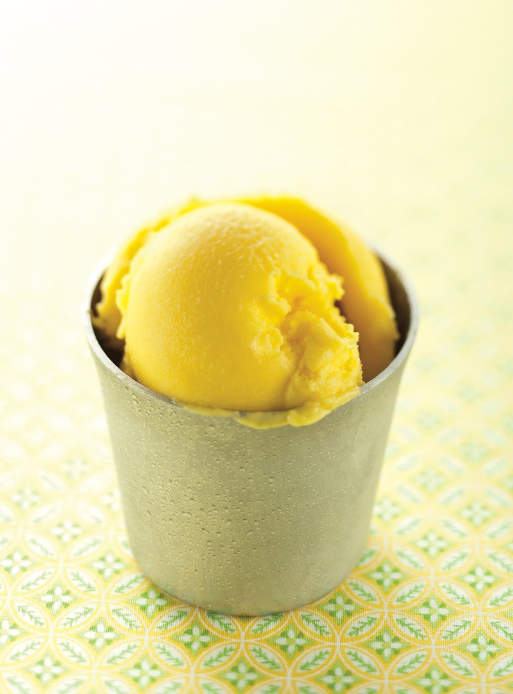 Une boule de Glace Saveur Mangue