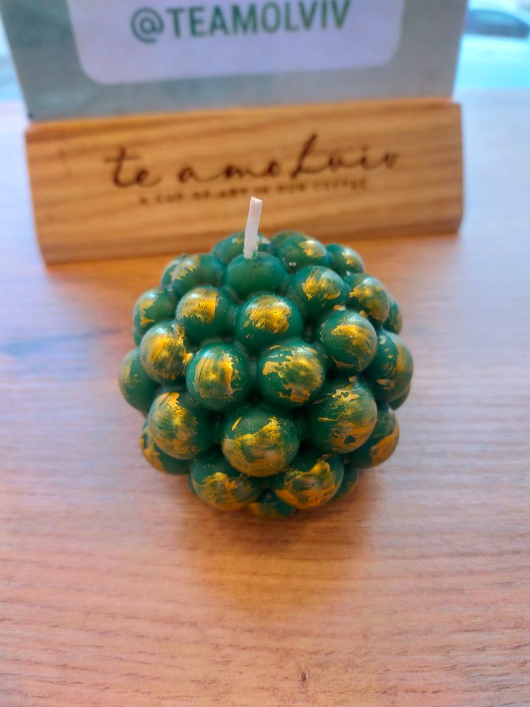 Green Round Bubble Candle